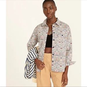 Relaxed-fit quilted shirt-jacket in Liberty® Morris print
